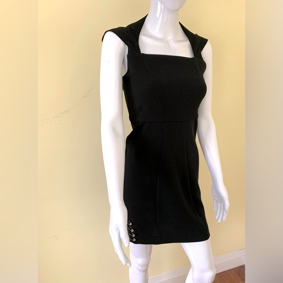 Maje black mini dress with wide straps and sexy cut-out at its back Maje Size 1 - Picture 5 of 16